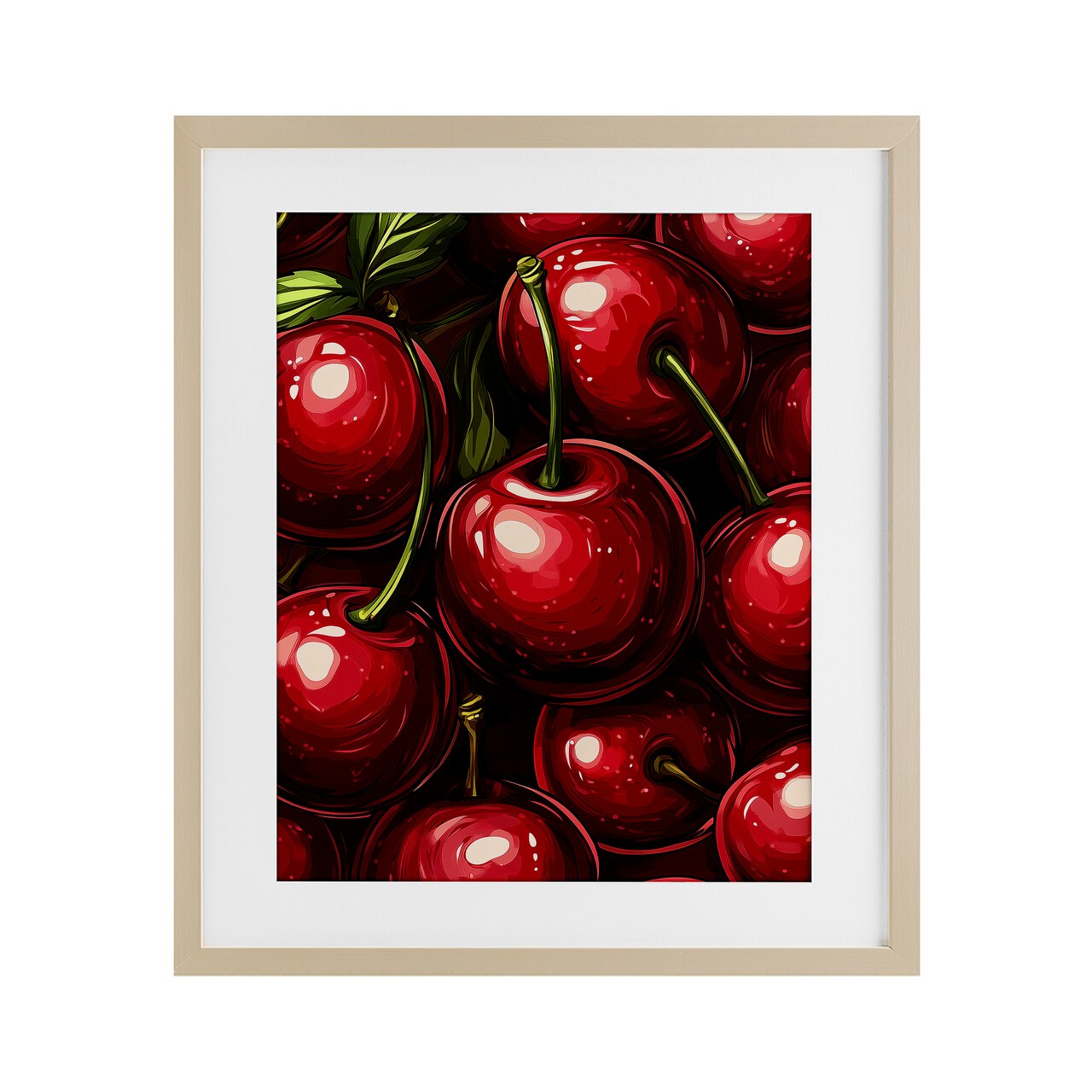 Stupell Industries Lush Juicy Cherries Harvest Framed Print Under Glass, design by Christine Simpson Art